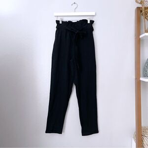 Black Paperbag Hi Rise Pants